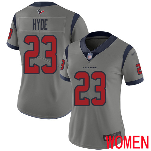 Houston Texans Limited Gray Women Carlos Hyde Jersey NFL Football #23 Inverted Legend